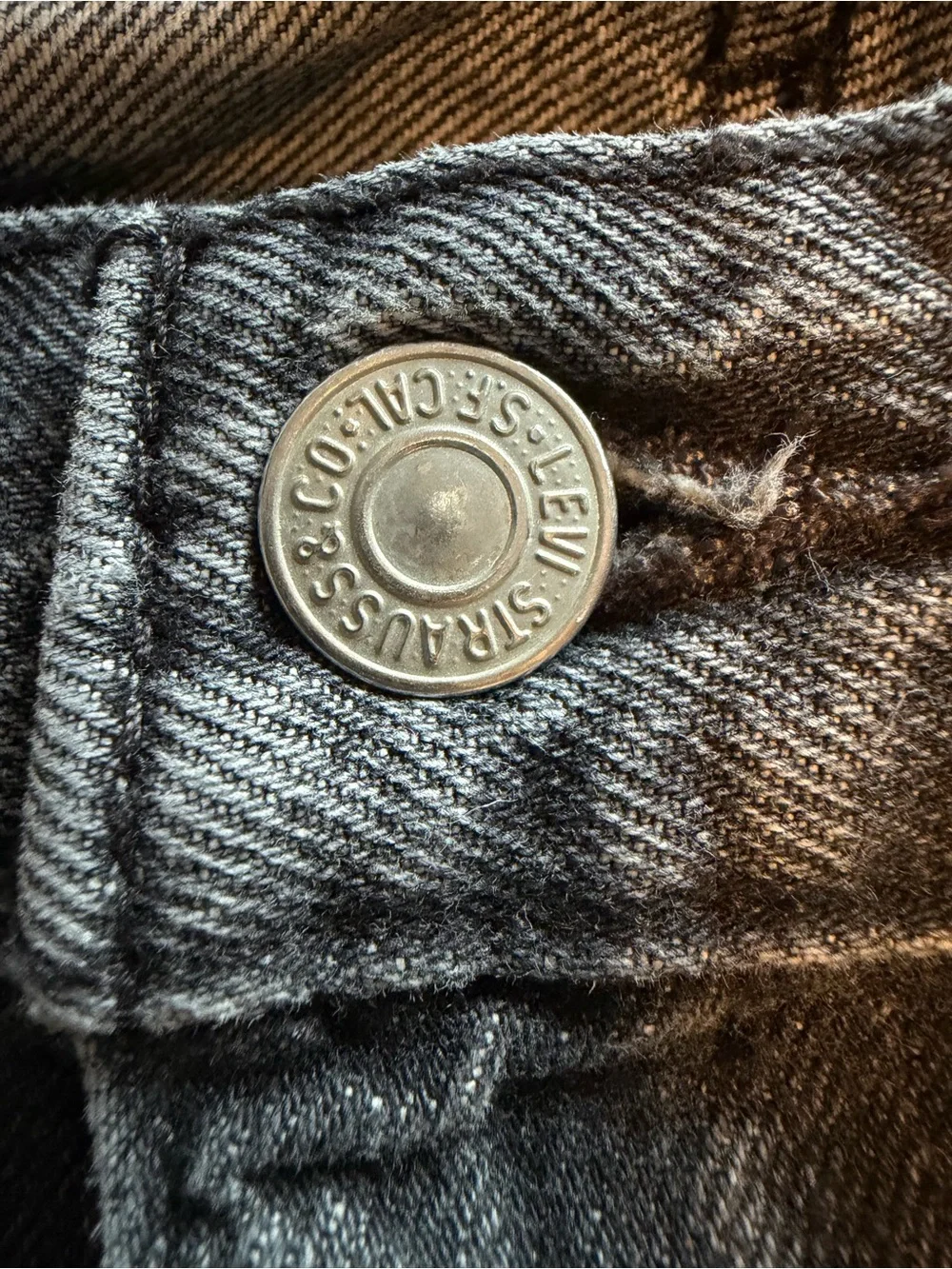 Levi’s 501 Men’s Jeans 48x32 Washed Black Charcoal Straight Leg Stretch